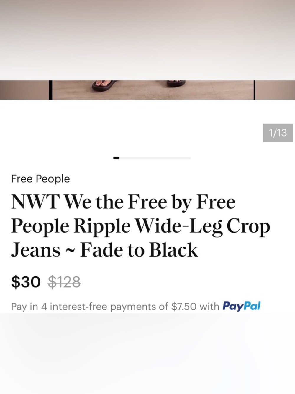 NWT Free People Ripple wide leg crop jeans - Picture 15 of 15